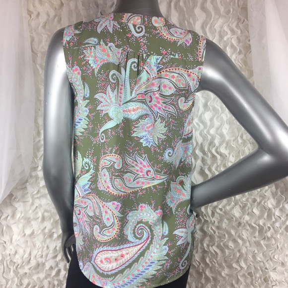 AMERICAN EAGLE | Paisley Print Sleeveless Button Blouse - Picture 5 of 6